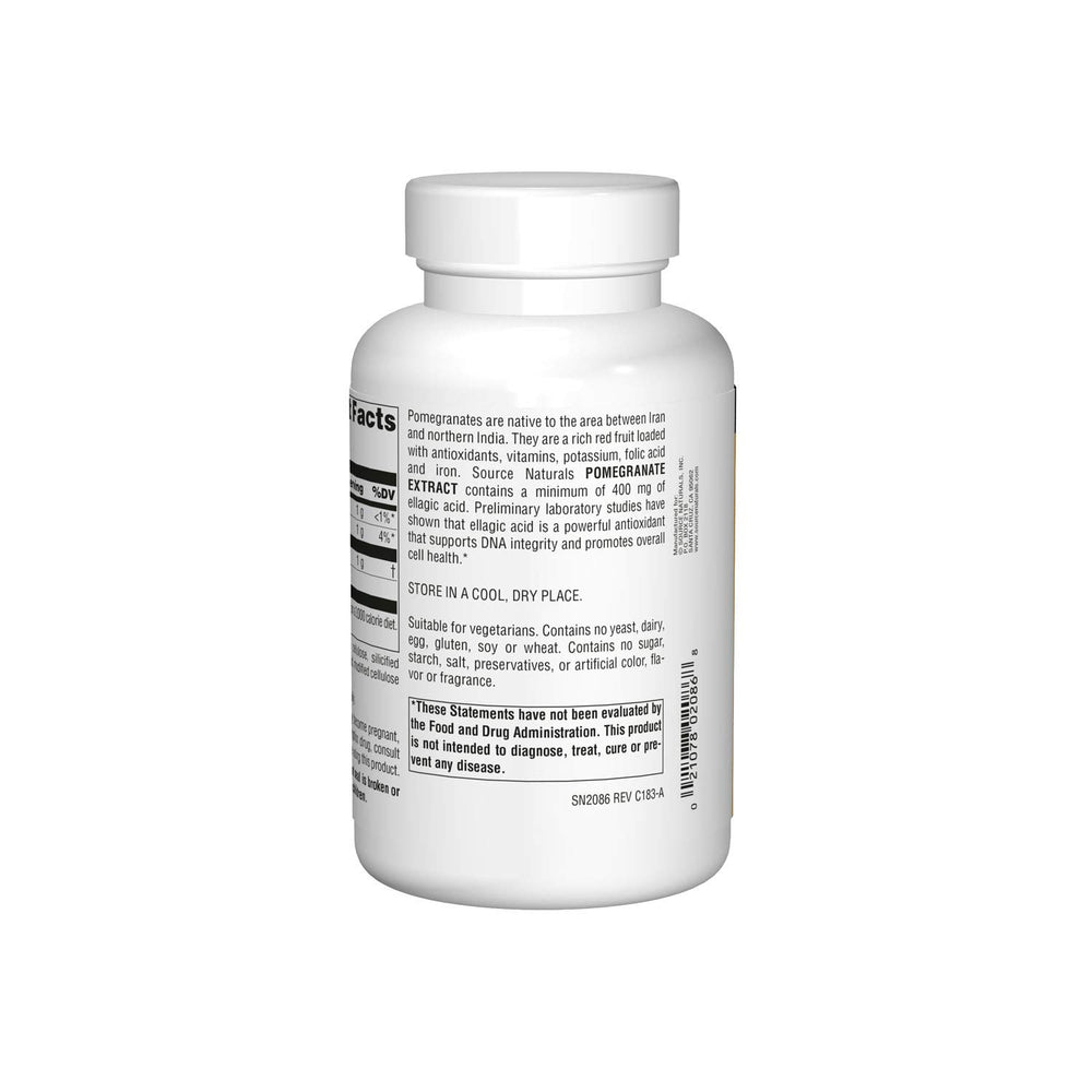 Source Naturals pomegranate extract tablets – convenient ellagic acid and fiber supplementation.