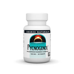 Source Naturals Pycnogenol 100 mg bottle close-up highlighting easy daily use.