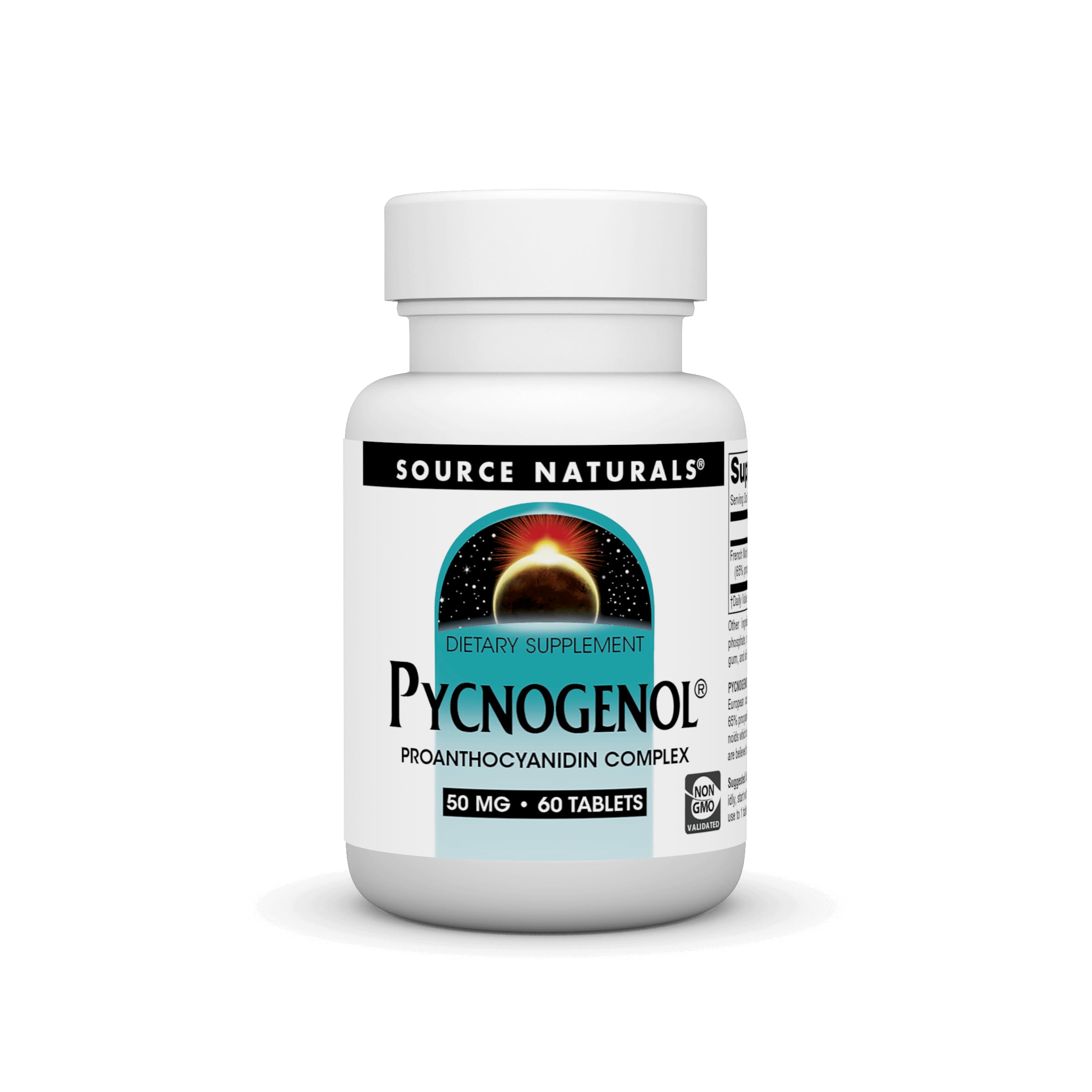 Source Naturals Pycnogenol 50 mg tablets—bottle front for daily wellness