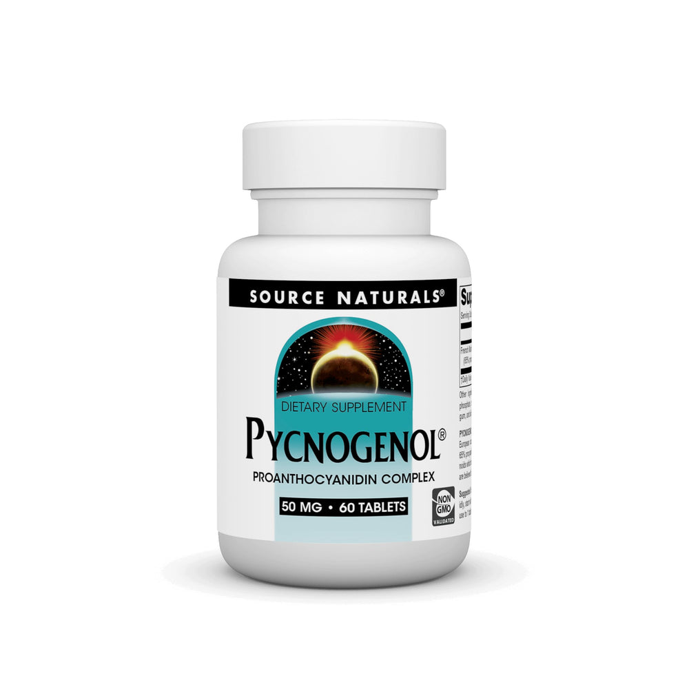 Source Naturals Pycnogenol 50 mg tablets—bottle front for daily wellness