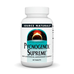 Source Naturals Pycnogenol Supreme bottle with berry antioxidant complex for daily vitality.