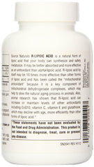 Source Naturals R-Lipoic Acid bottle side profile on display