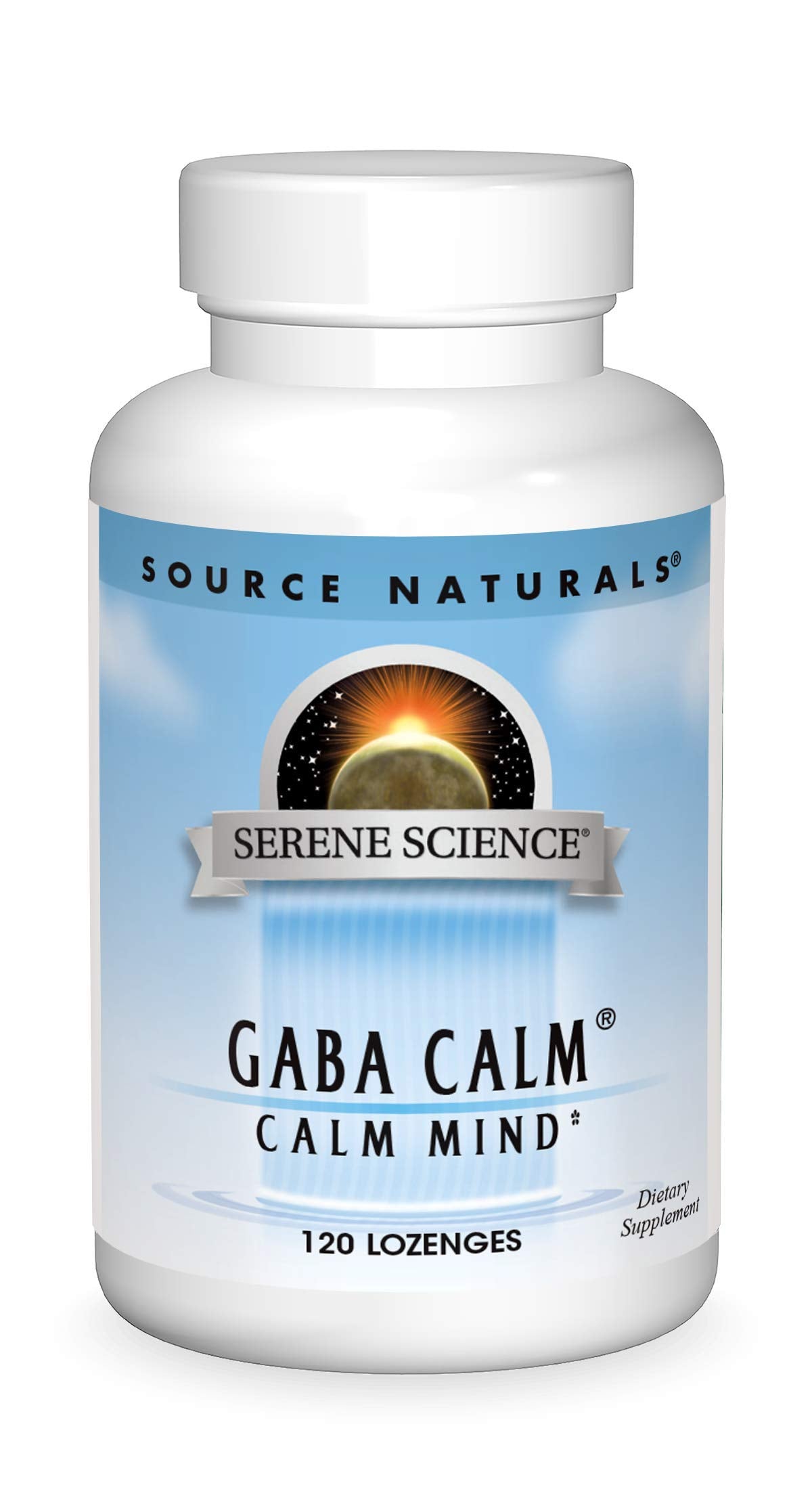 Source Naturals GABA Calm tabletas listas para tomar con sabor a menta.