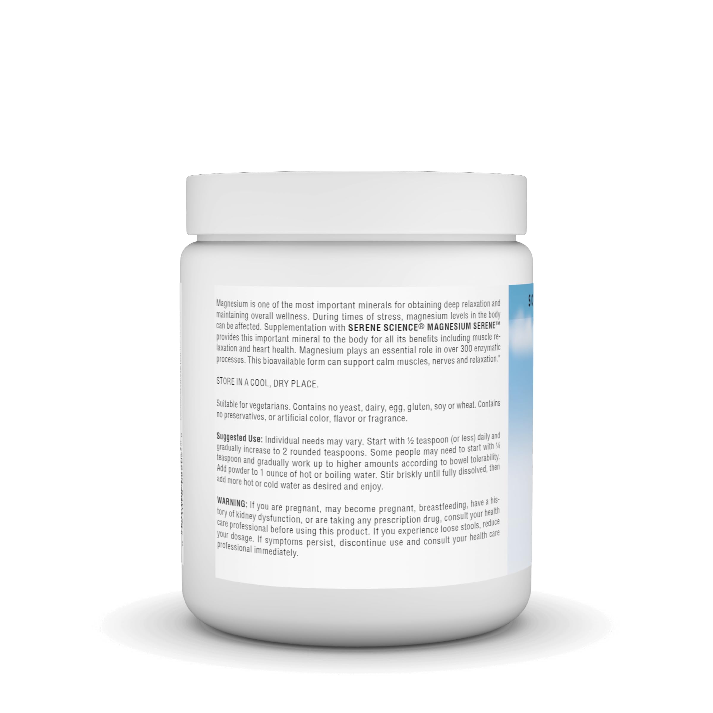 Powder dissolving in hot water for a quick berry-flavored drink by Source Naturals Serene.