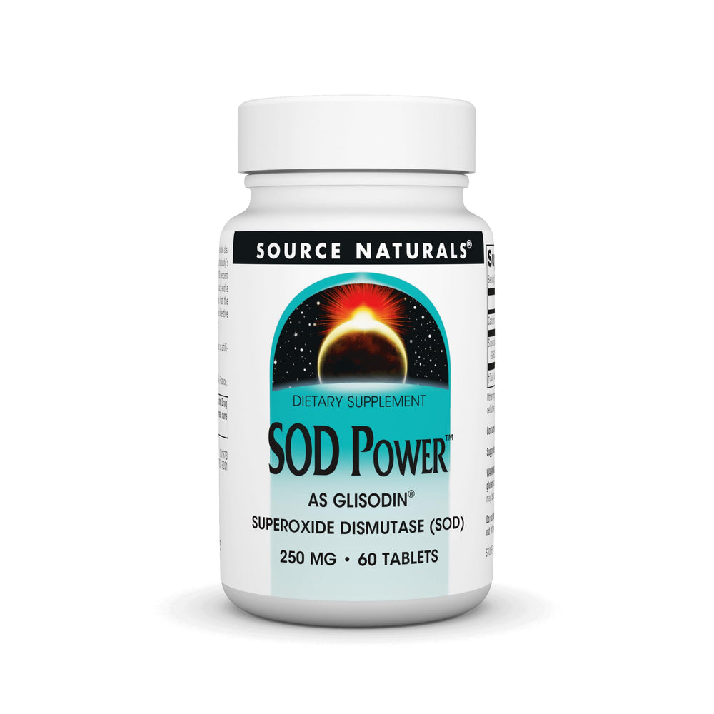Source Naturals SOD Power bottle front suggests daily antioxidant support.