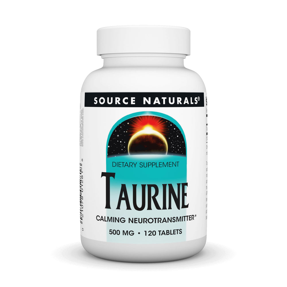 Source Naturals Taurine bottle front showing calming neurotransmitter support
