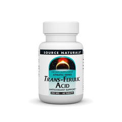 Source Naturals Trans-Ferulic Acid 250 mg bottle front view supporting athletic endurance