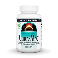 Source Naturals Ultra-Mag en botella para apoyar músculos y nervios con magnesio bioactivo