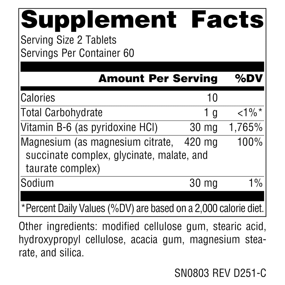 Source Naturals Ultra-Mag bottle close-up with emphasis on formulation details.