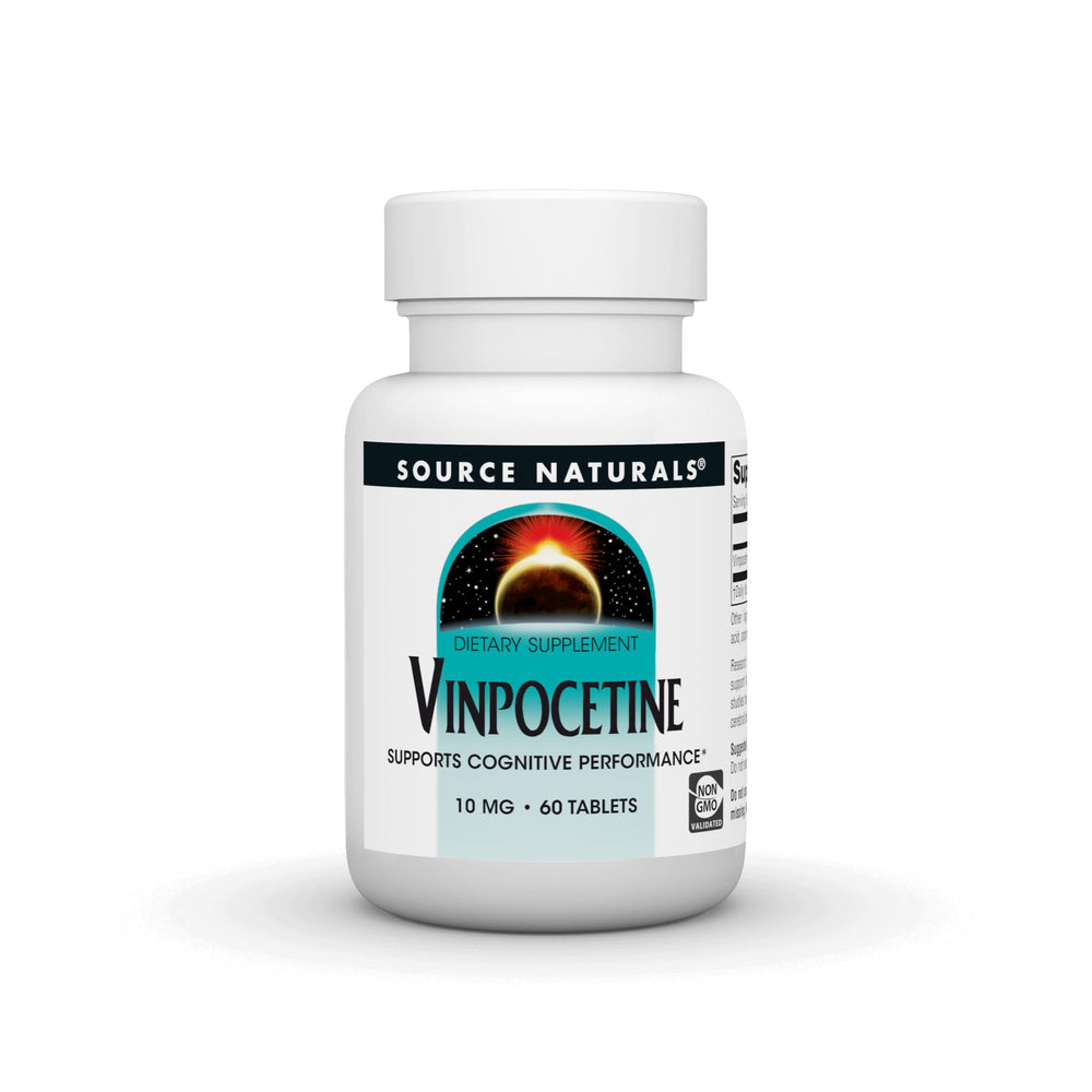 Source Naturals Vinpocetine tablets bottle front for everyday cognitive support.