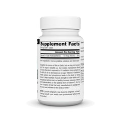 Source Naturals Vitamin D-3 tablets in hand illustrate convenient daily use