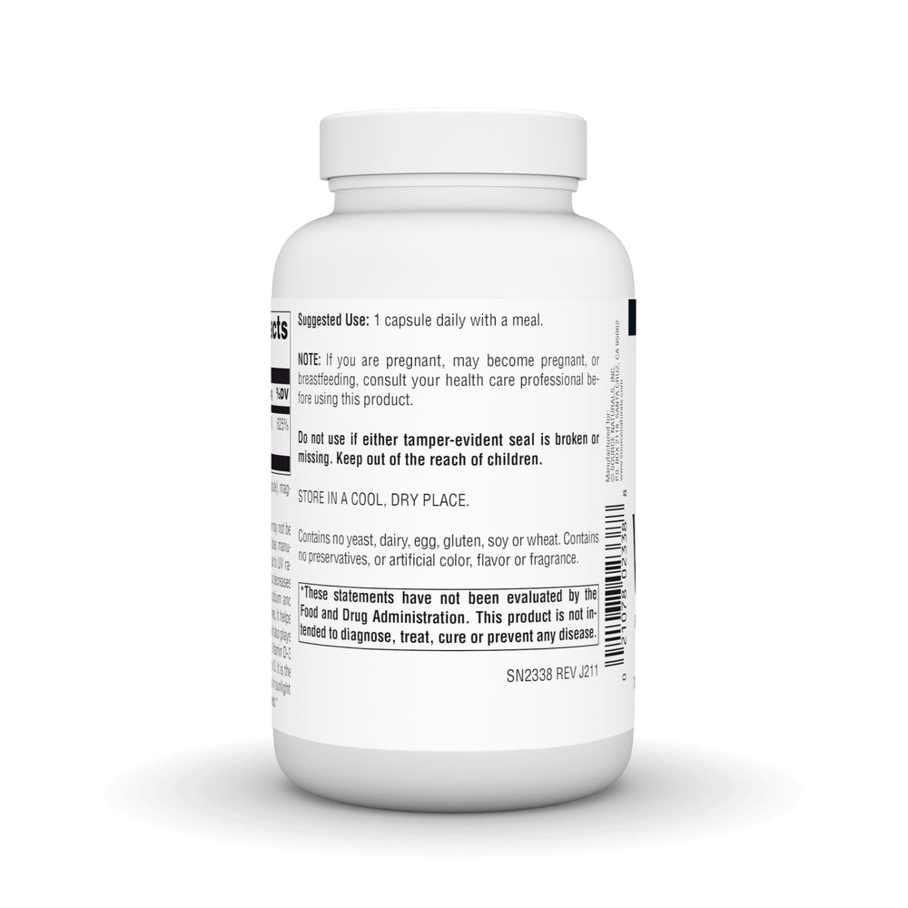 Source Naturals Vitamin D-3 5000 IU capsules close-up for easy swallowing.