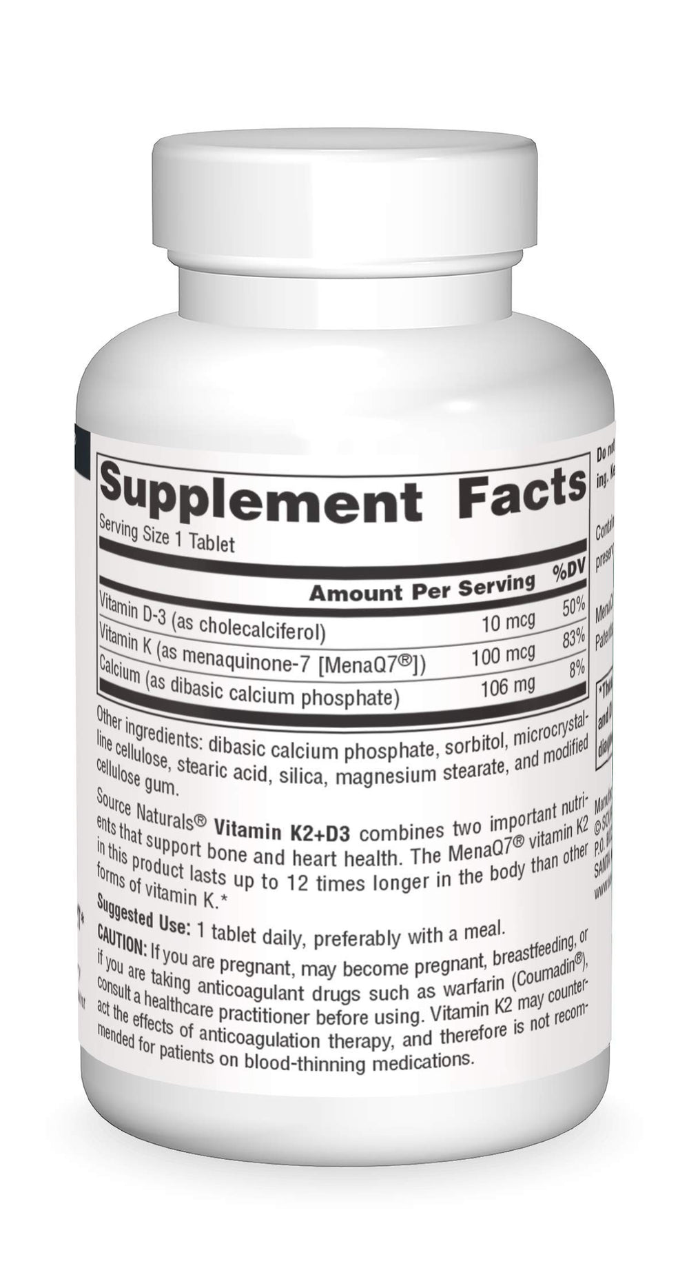 Label closeup showing NattoMK-7 and calcium blend for joint support.