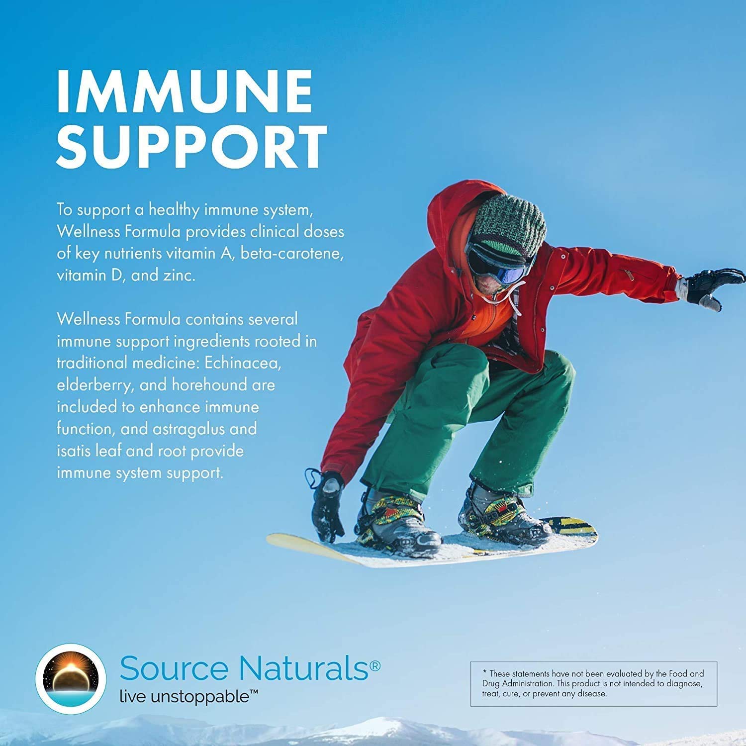 Source Naturals Wellness Formula in a daily routine scene beside water.