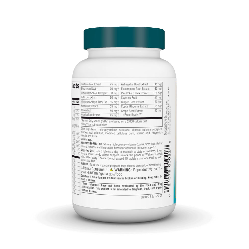 Source Naturals Wellness Formula packaging spine showing product name and dosage information.