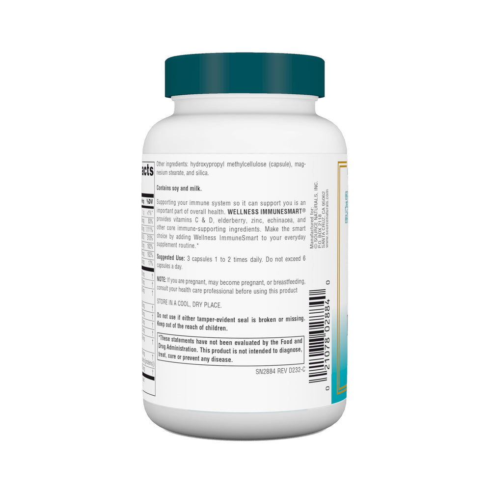 Source Naturals Wellness ImmuneSmart bottle pour illustrates easy daily dosing.