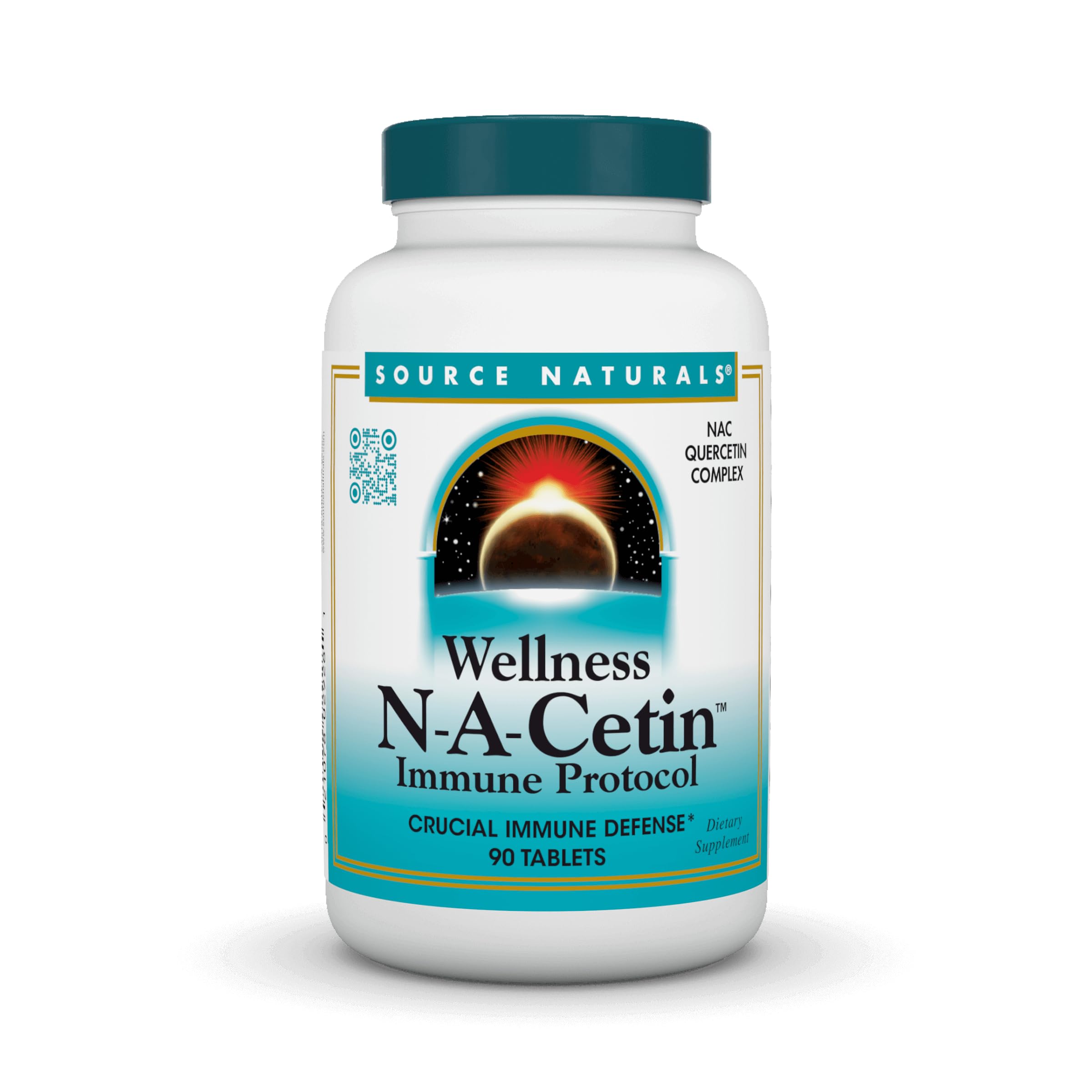 Source Naturals Wellness N-A-Cetin Immune Protocol bottle with tablets for daily immune support.