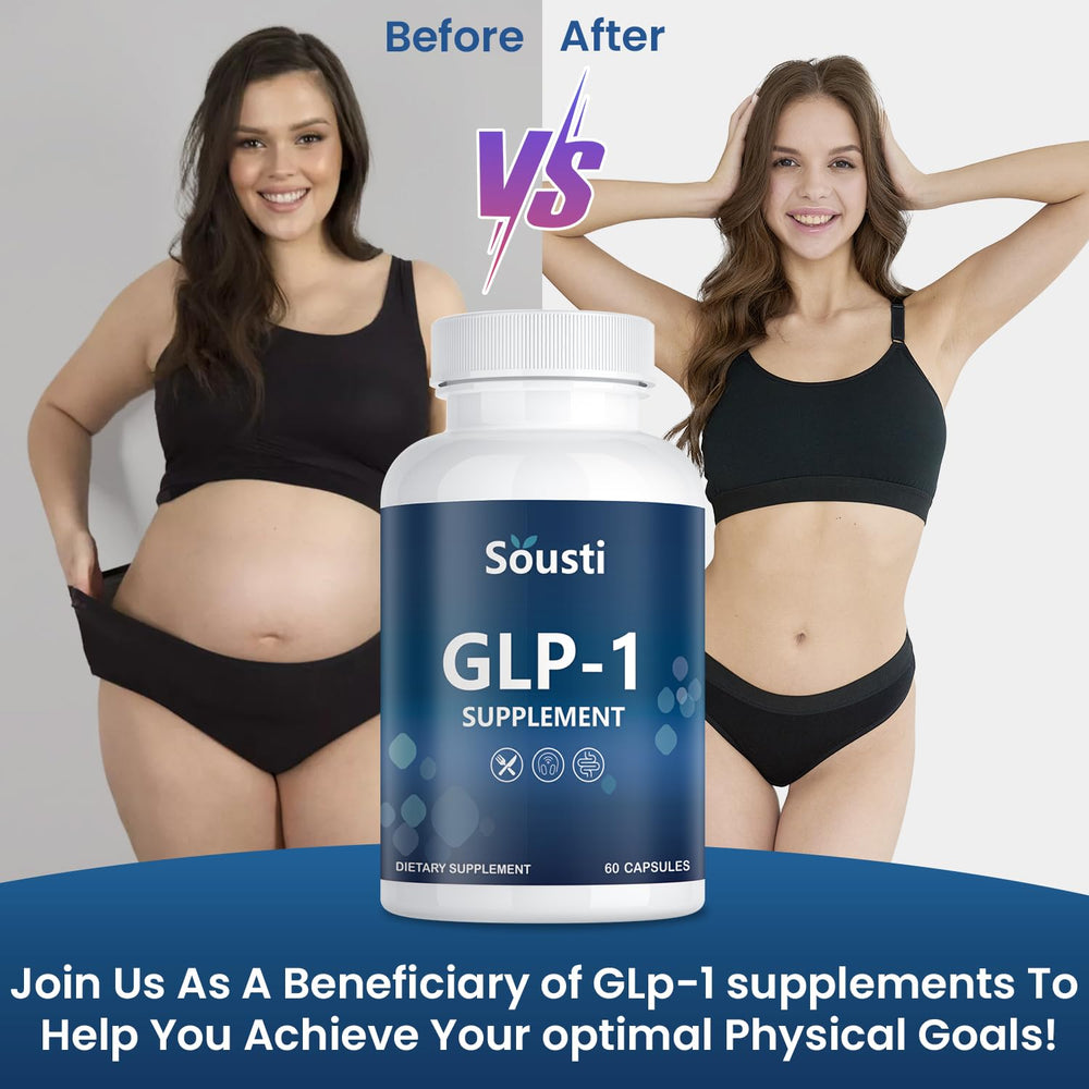 Sousti GLP-1 ingredients panel showing natural nutrients.