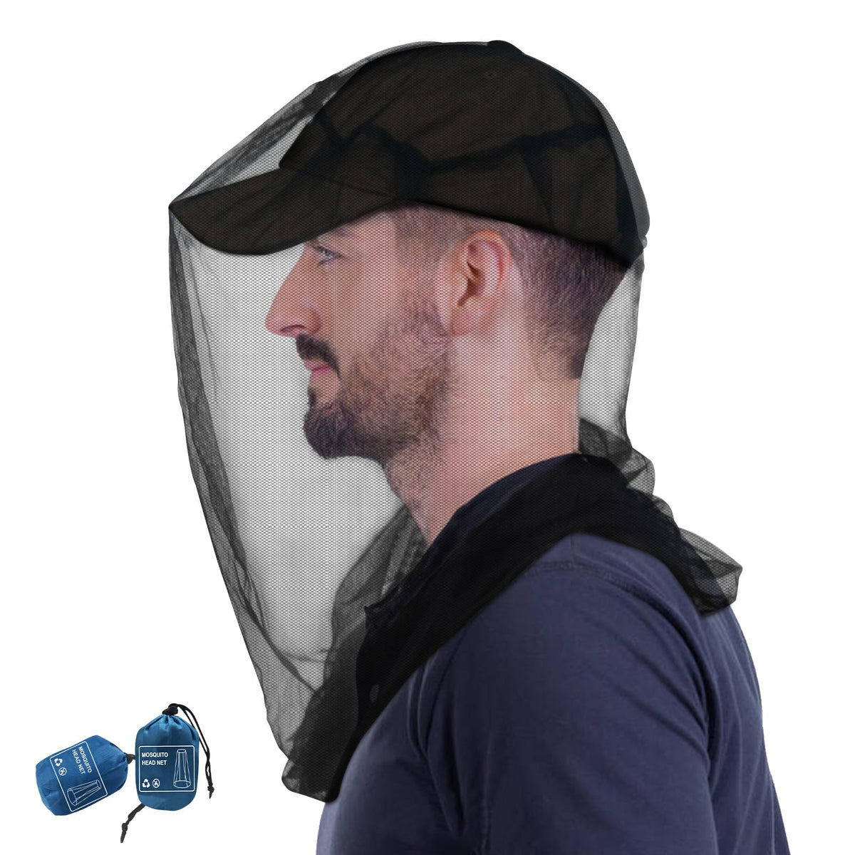 South to East: red de cabeza con malla hexagonal para ventilación y protección.