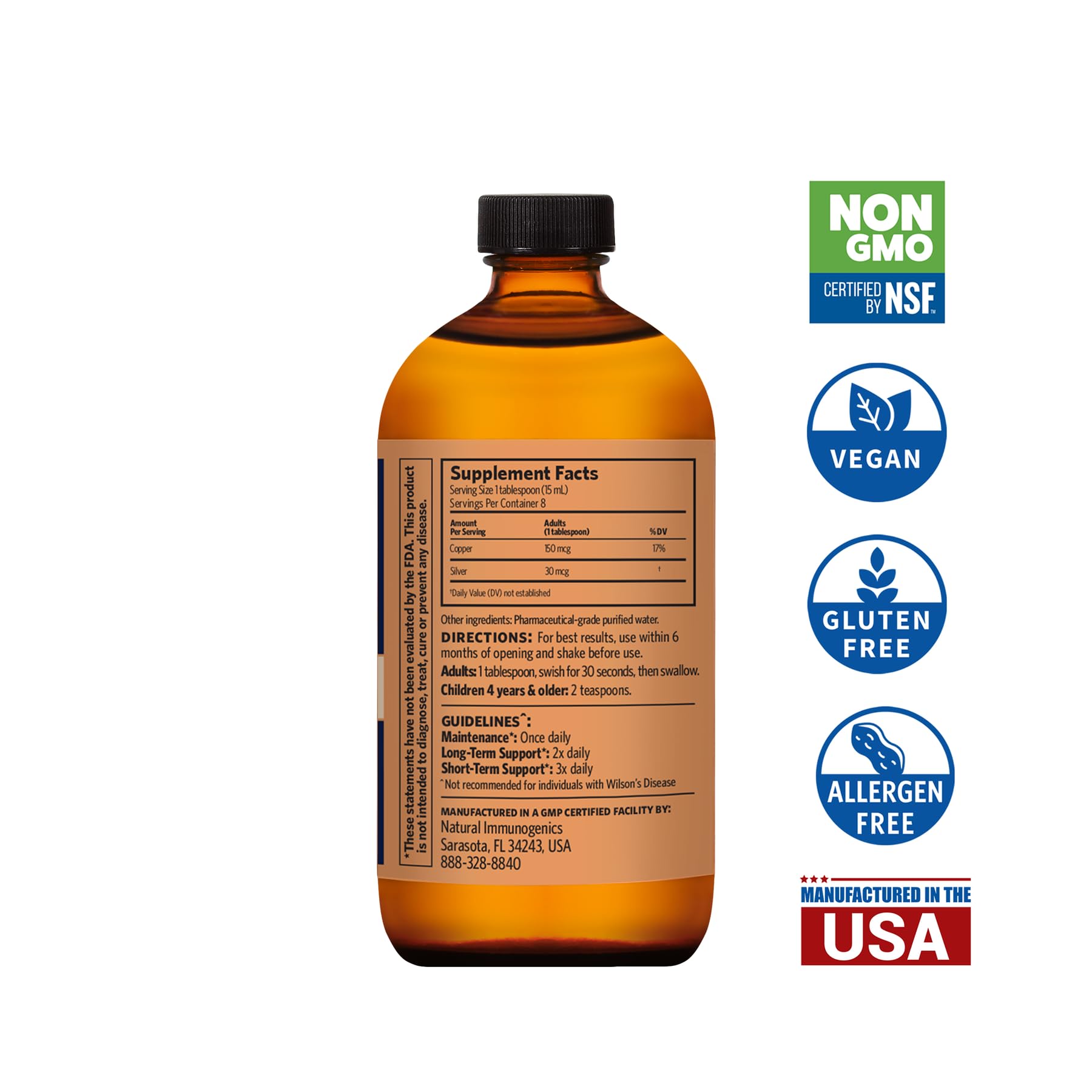 Sovereign Copper Hydrosol glass bottle highlights purity preservation.