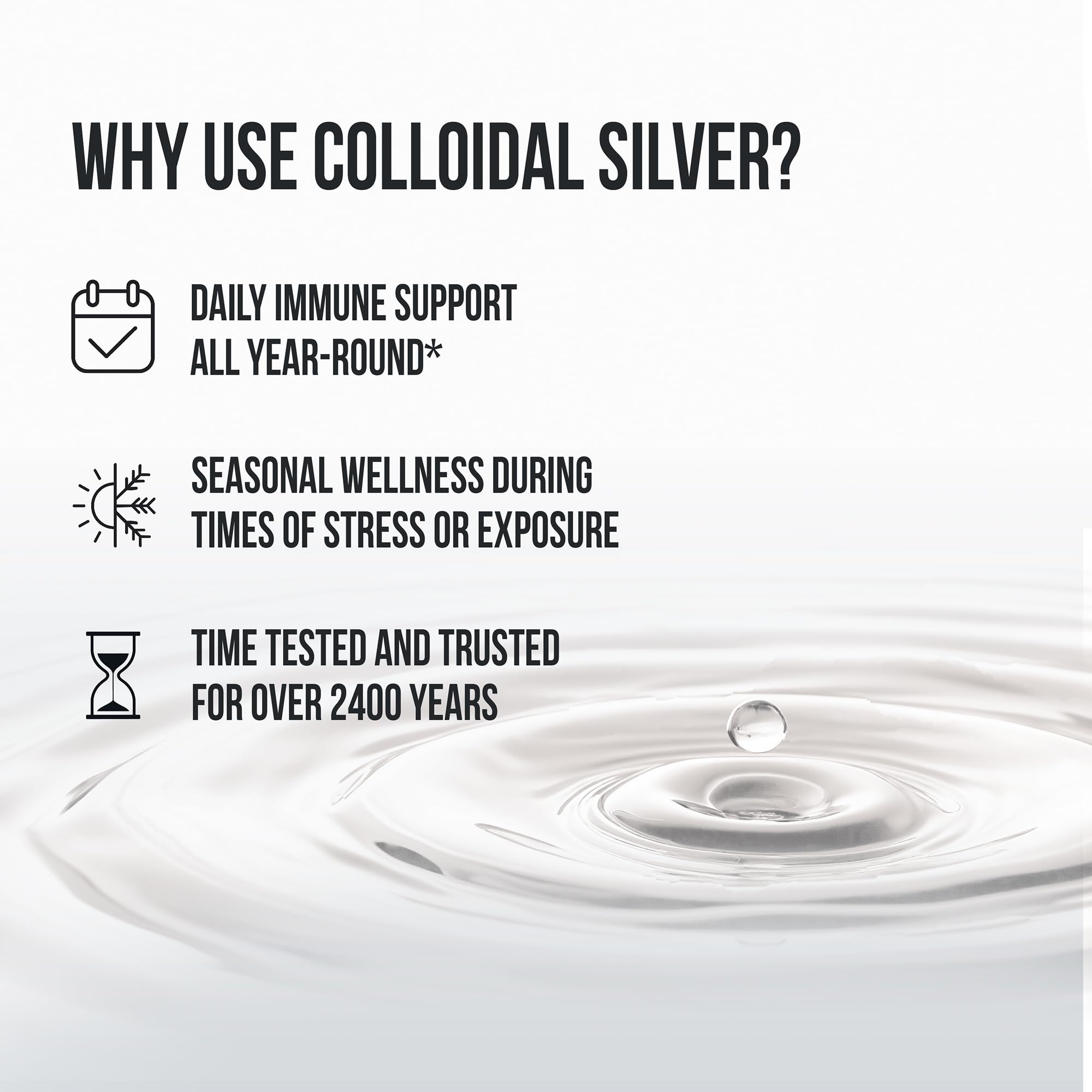 Sovereign Silver dispensing mist closeup shows easy, even spray distribution.