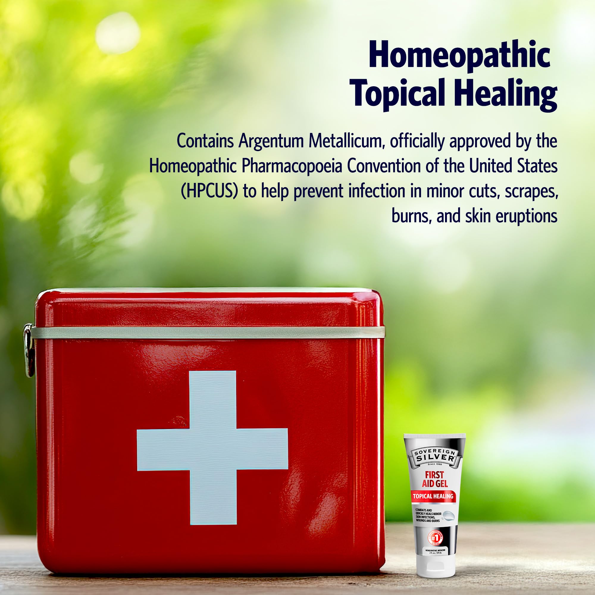 Applying Sovereign Silver First Aid Gel to skin for soothing relief.