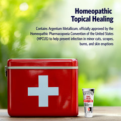 Applying Sovereign Silver First Aid Gel to skin for soothing relief.
