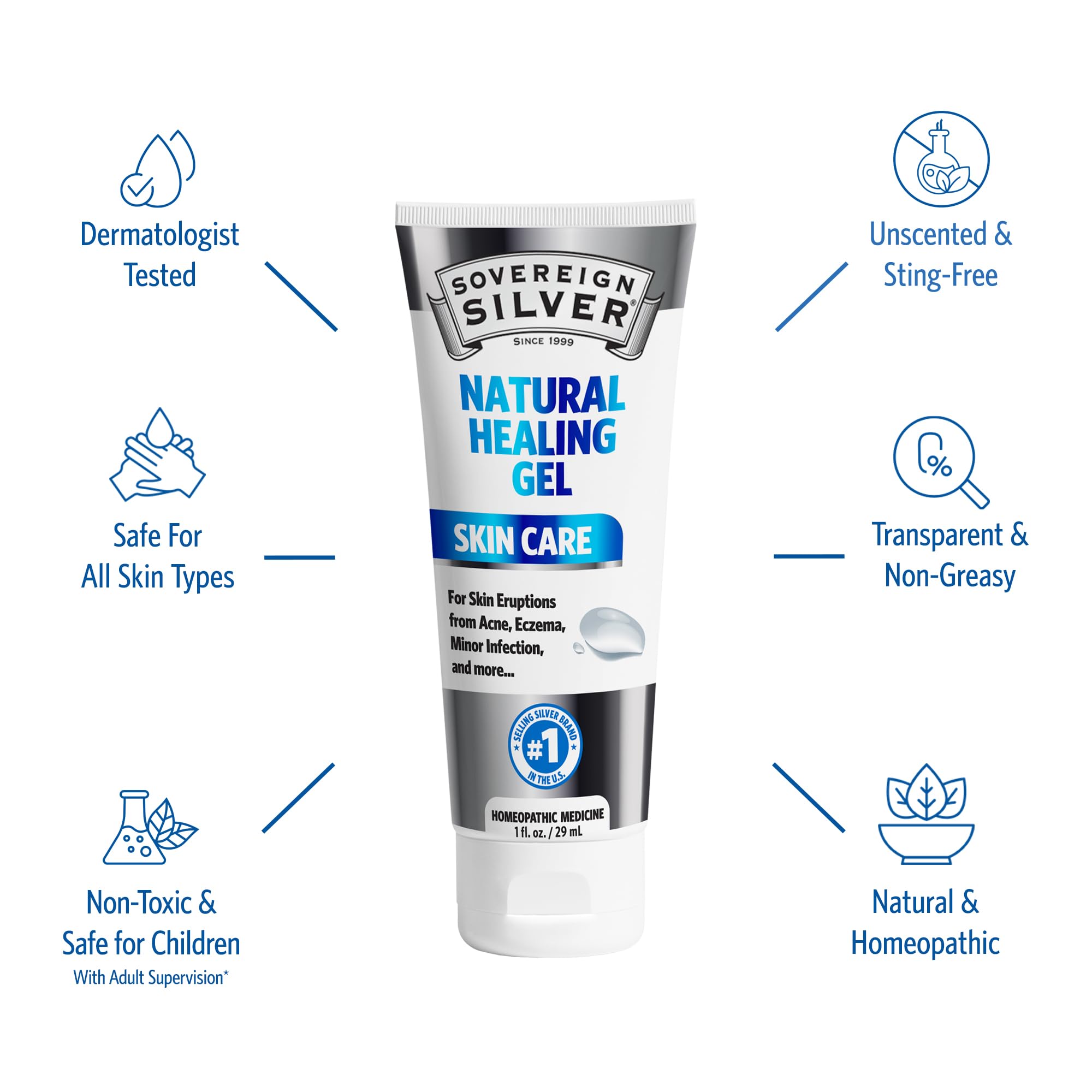 Sovereign Silver Gel close-up texture showing smooth, gentle formula.