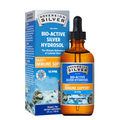 Sovereign Silver immune support bottle pour for easy daily dosing