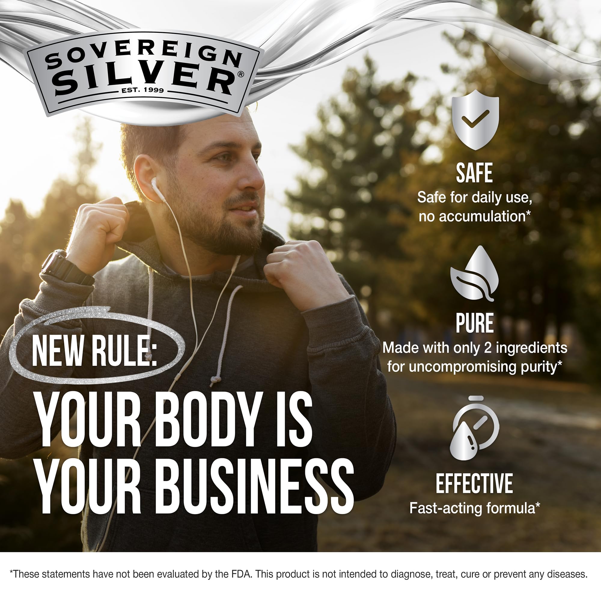 Sovereign Silver liquid being poured for daily use and wellness.