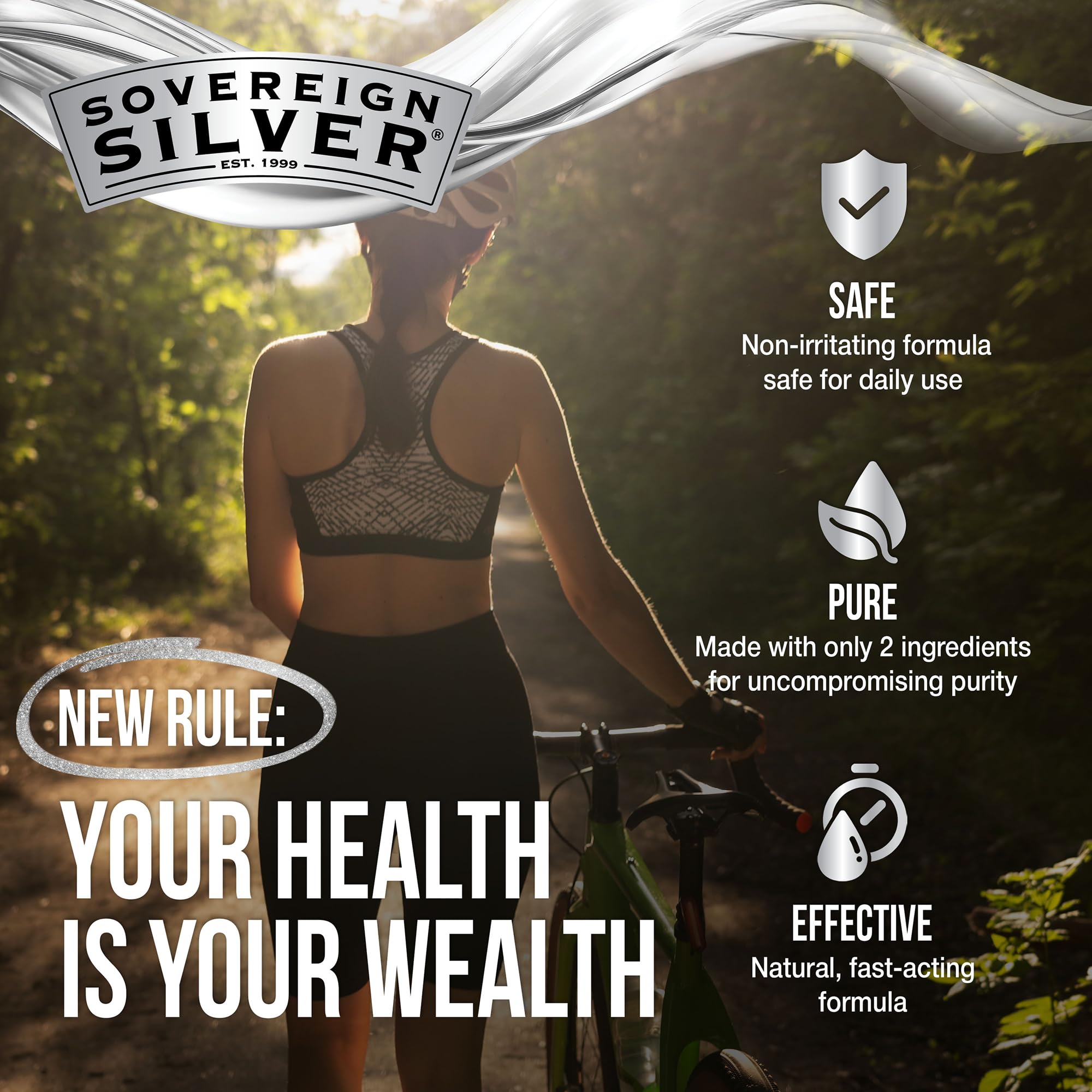 Close-up of Sovereign Silver spray dispensing for easy nasal relief