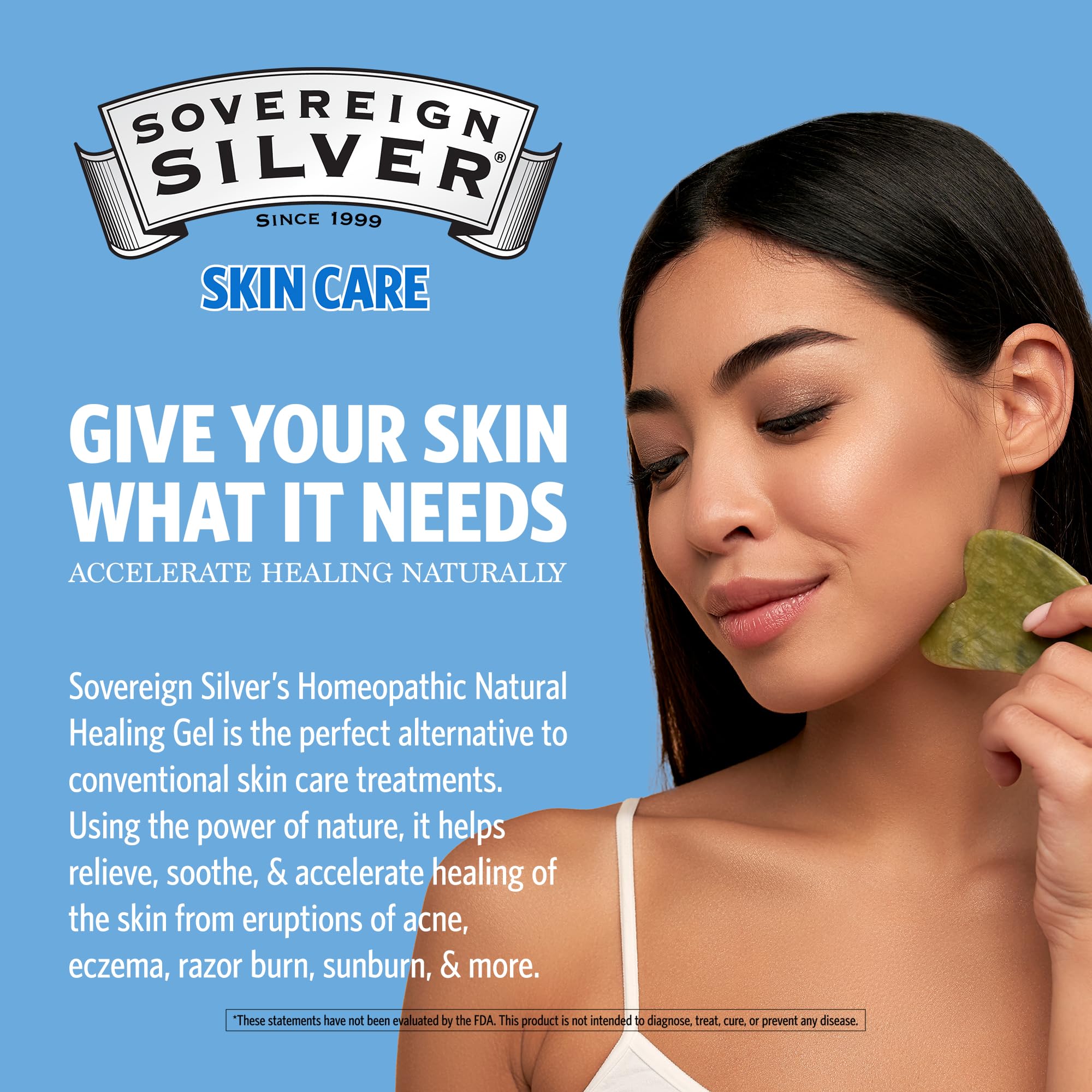 Sovereign Silver gel applied to redness on skin after shaving.