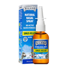 Sovereign Silver nasal spray bottle in amber glass for daily nasal comfort