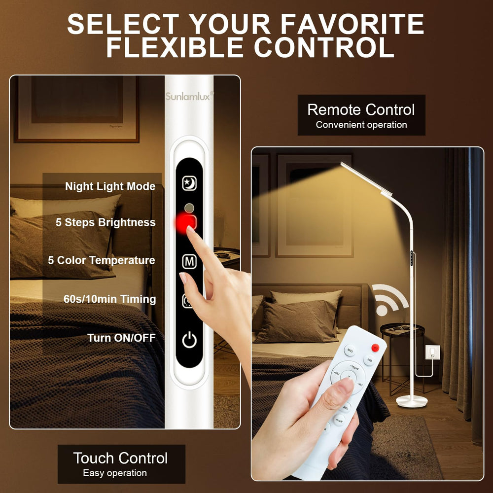 Sozapooty Light Therapy Lamp five brightness levels for flexible lighting.