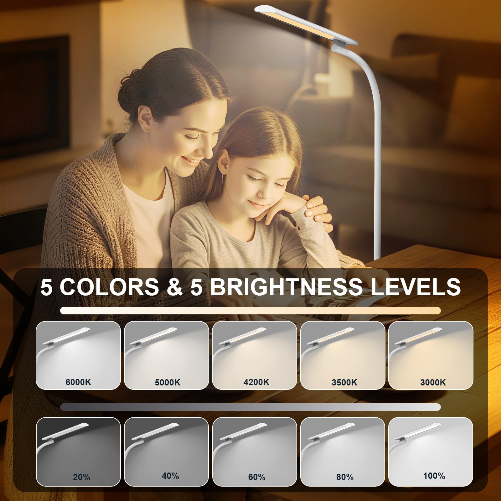 Sozapooty Light Therapy Lamp standing lamp for living room ambiance.