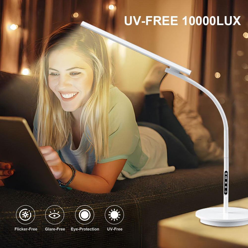 Sozapooty Light Therapy Lamp gooseneck 360° adjustability for precise lighting.