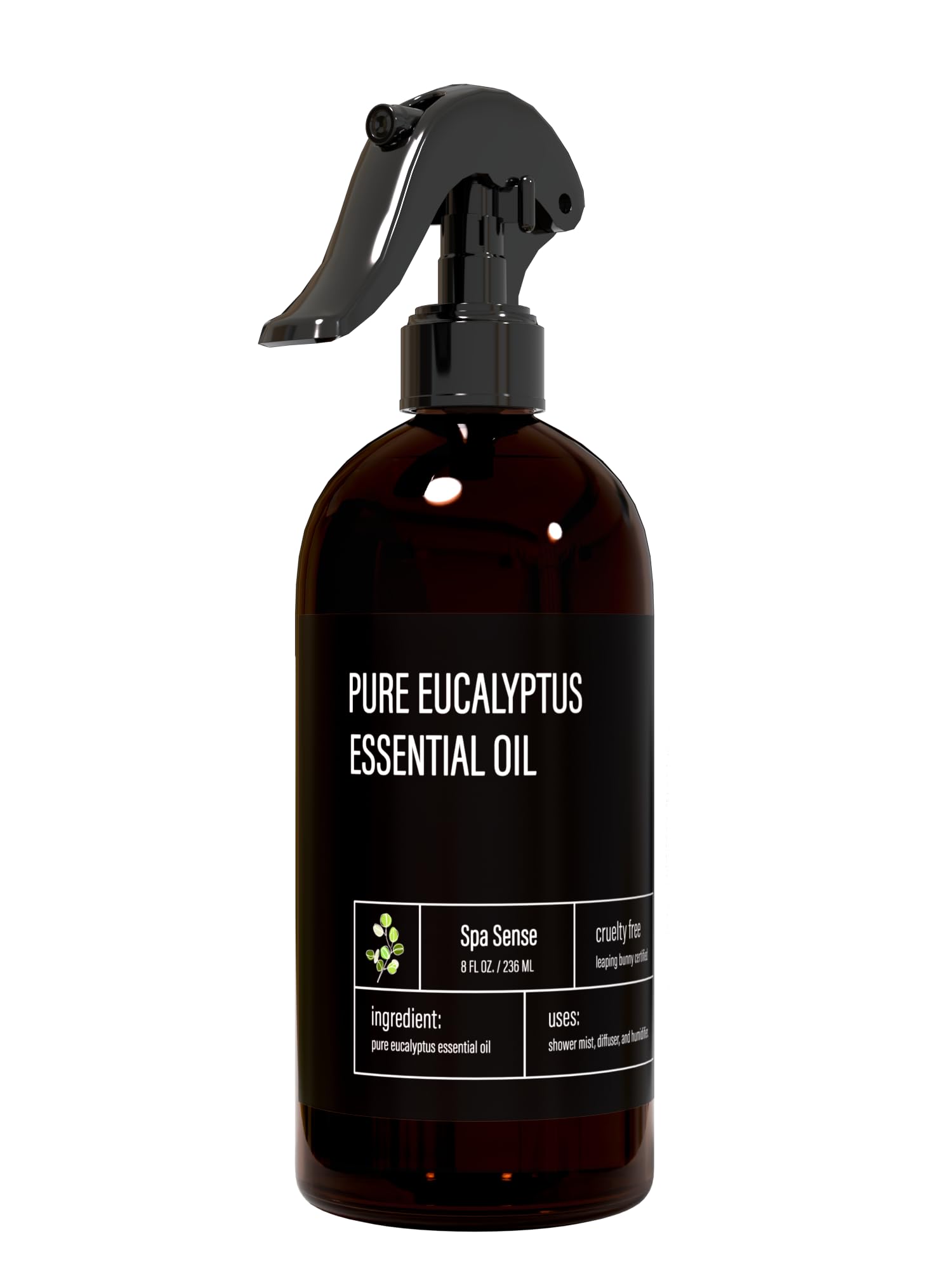 Spa Sense Pure Eucalyptus Oil Shower Mist bottle delivers refreshing spa-like aroma