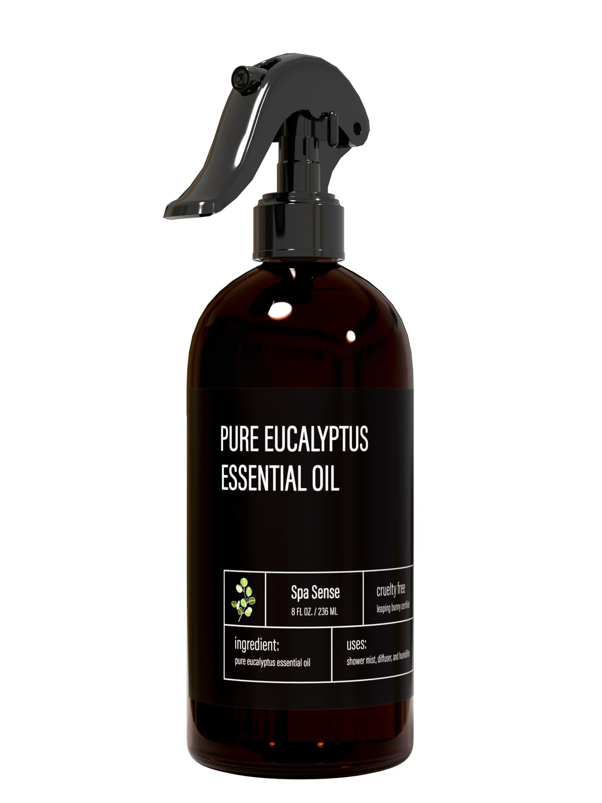 Spa Sense Pure Eucalyptus Oil Shower Mist bottle delivers refreshing spa-like aroma
