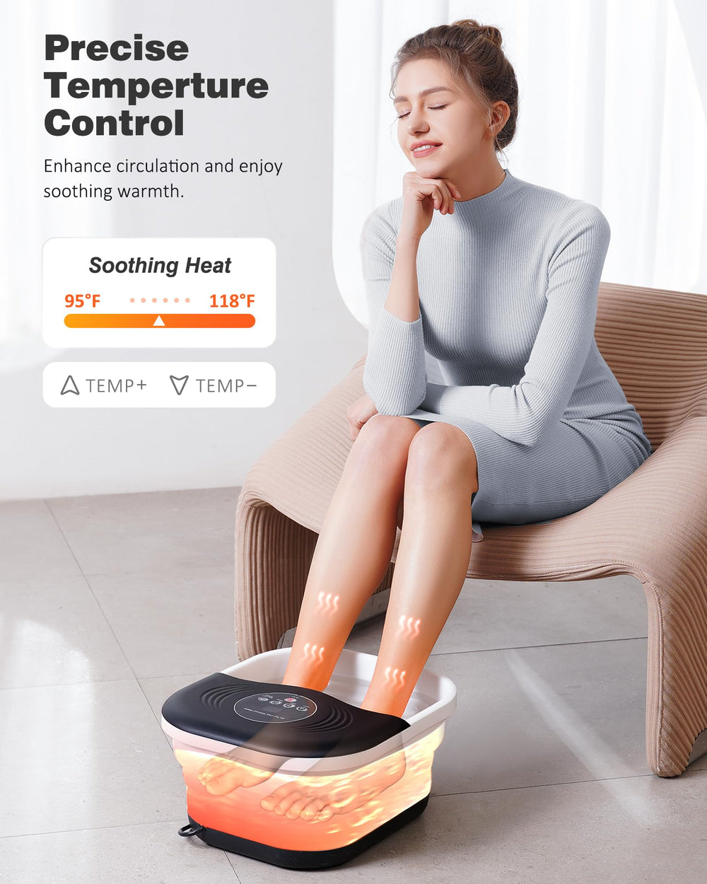 SPA4PIEDS eight shiatsu rollers and pedicure kit to revitalize tired soles.