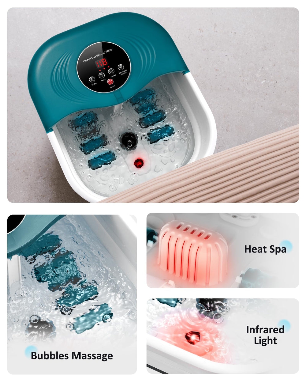 SPA4PIEDS portable design suits busy lifestyles, enabling convenient spa days at home or away.