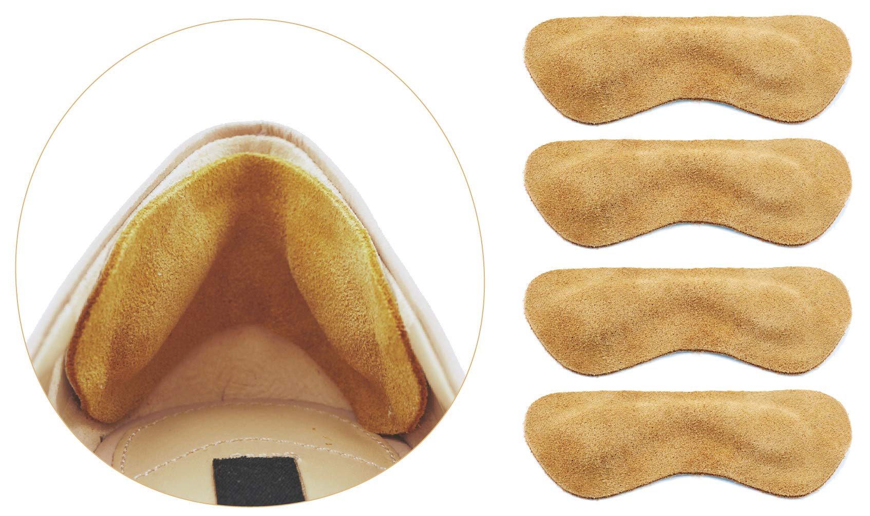Space Lion Premium Leather Heel Grips three-pair pack improves shoe fit
