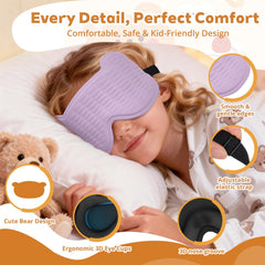 Adjustable elastic strap keeps the mask secure without pinching during sleep.