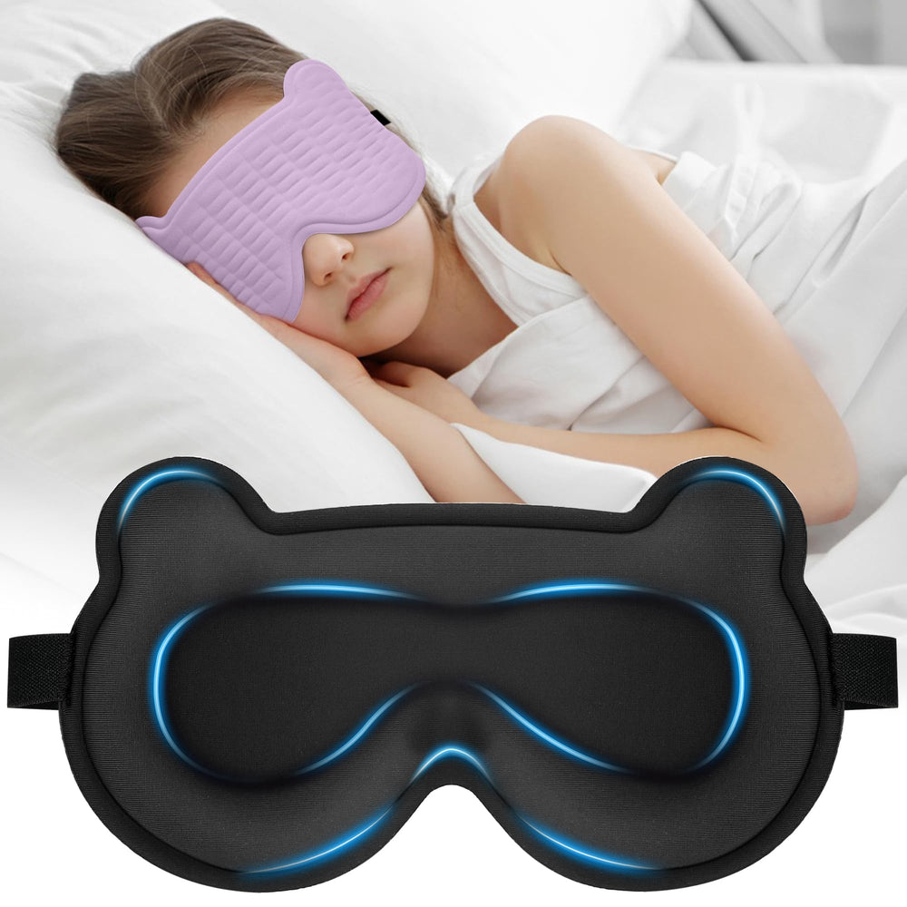 SpacePower 3D Kids Sleep Mask with bear design blocks light and adds playful comfort.