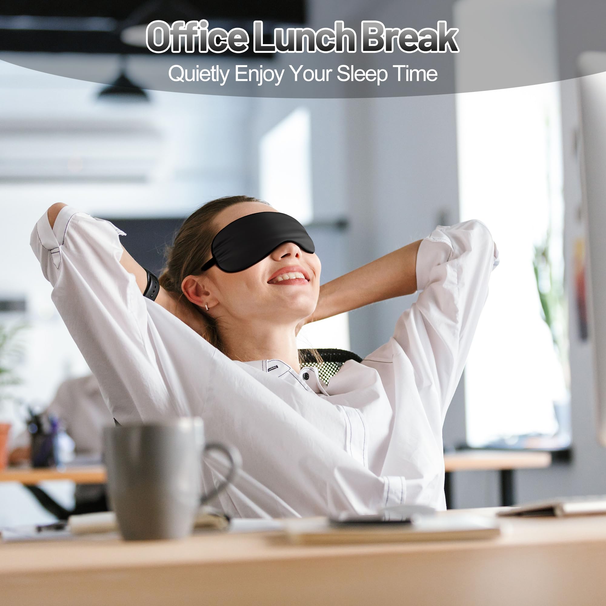 SpacePower contoured sleep mask minimizes friction around eyes