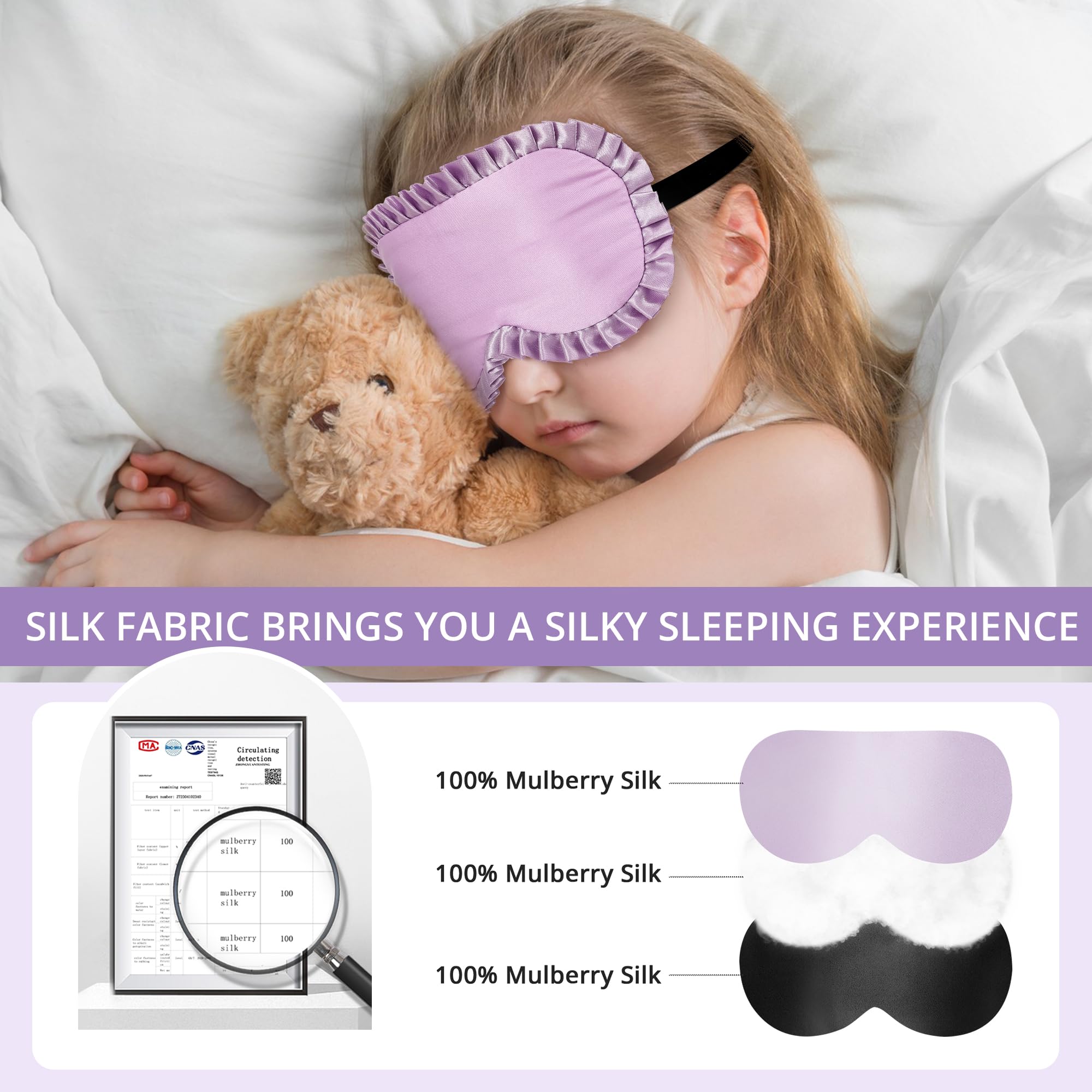 SpacePower Kids Sleep Mask with adjustable band fits growing children comfortably.