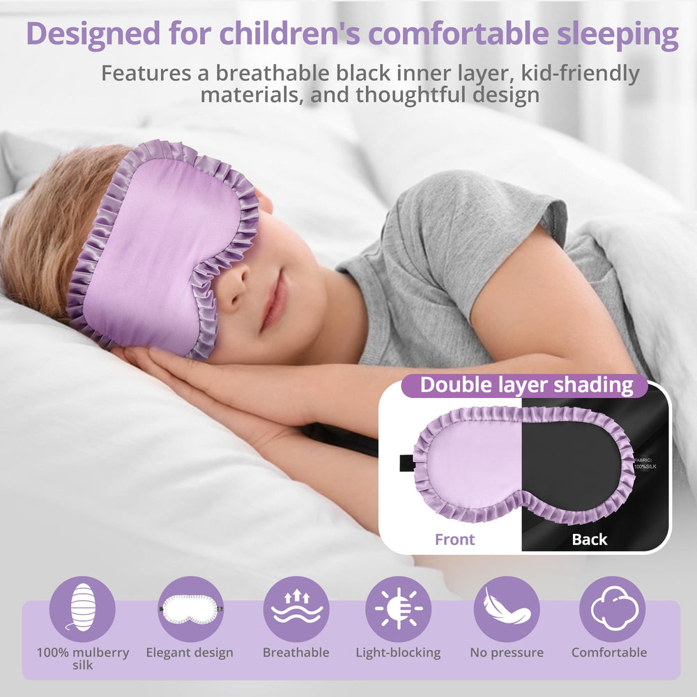 SpacePower Kids Sleep Mask offers a silk feel gentle on delicate skin.
