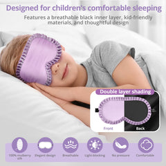 SpacePower Kids Sleep Mask offers a silk feel gentle on delicate skin.