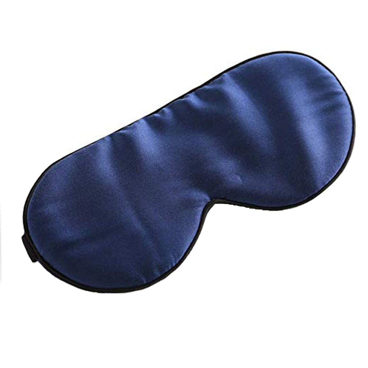 SpacePower Silk Eye Mask with adjustable blue strap for travel comfort.