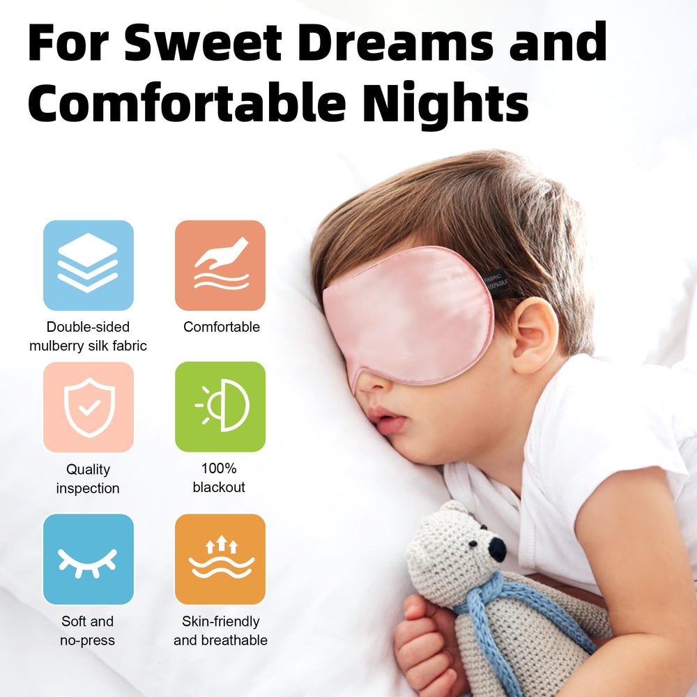 SpacePower Silk Eye Mask Kids breathable light-blocking for undisturbed sleep