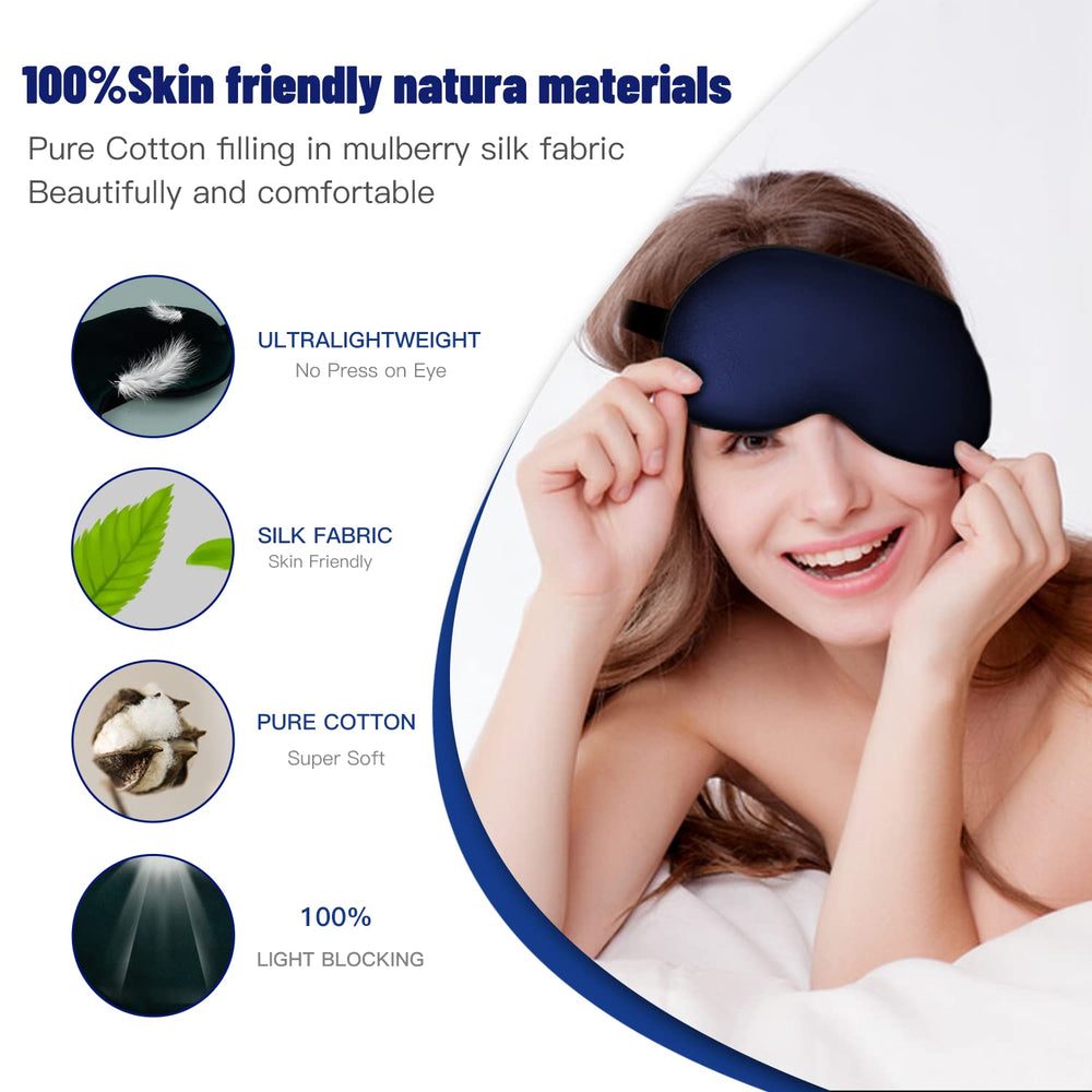 SpacePower Silk Eye Mask with soft satin texture gentle on skin for night sleep.